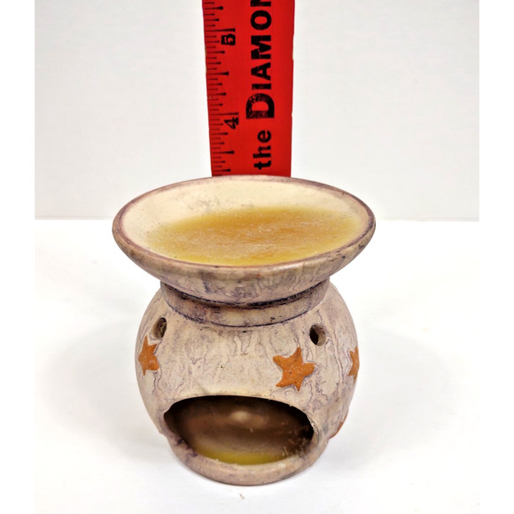 VTG 90s Ceramic Giftcraft Crescent Moon & Stars Celestial Wax-Oil Warmer 3.5" - Picture 4 of 8